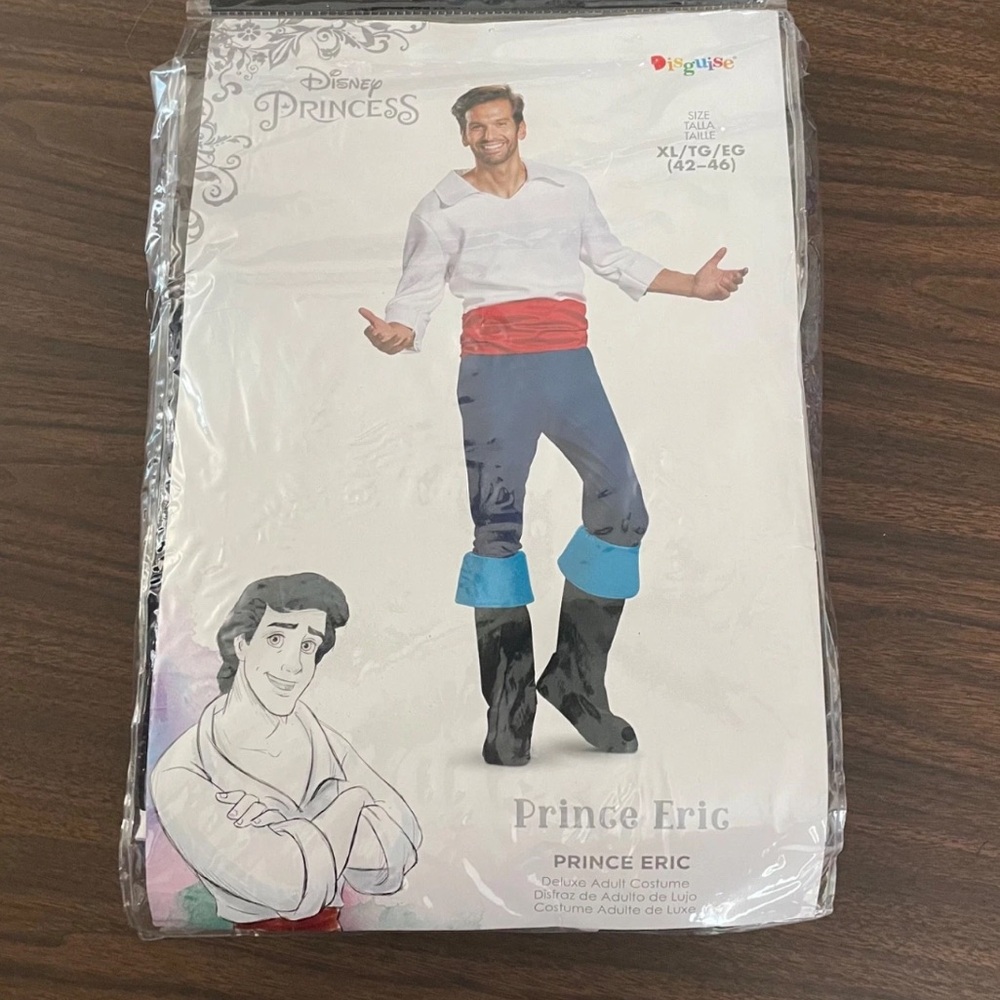 Disney Prince Eric Costume - White, Red, Blue, Black